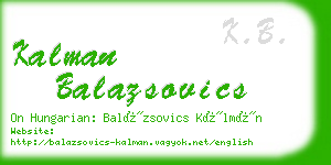 kalman balazsovics business card